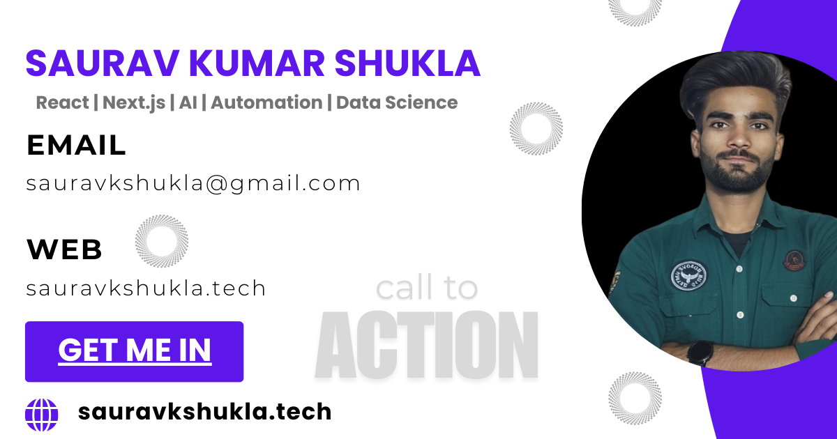 Saurav Kumar Shukla | Full Stack Developer & Data Science Enthusiast